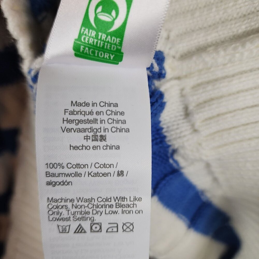 New Crewcuts Factory girls 12-14 knit sweater Blue White stripes coastal - Picture 9 of 10